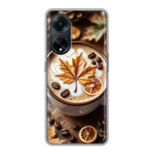 Чехол с уникальным дизайном «Осень с кофе» для Oppo A98 – Пряный кофе