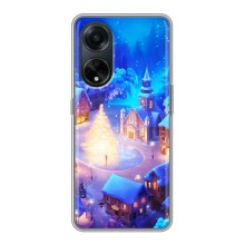 Рождественские Чехлы для Oppo A98 (VPrint) (Рождественский город)