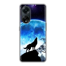 Защитные чехлы для Оппо А98 (AlphaPrint) (ХИТ продаж) ВОЛК (Волк на луну)