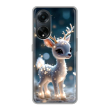 Яркий чехол для Oppo A98 с Зимними Оленятами – Блистающий оленёнок