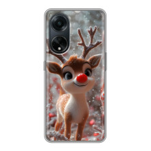 Яркий чехол для Oppo A98 с Зимними Оленятами