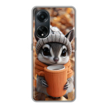 Печатный чехол «Зверята с кофе» для Oppo A98