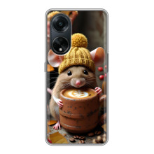 Печатный чехол «Зверята с кофе» для Oppo A98 – Медведь с кофе