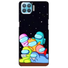Чехол Амонг Ас для Oppo F17 Pro (AlphaPrint) (Скины в космосе)