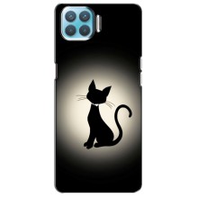 Чехол с принтом для Oppo F17 Pro (AlphaPrint) Модные коты (Силуэт котика)