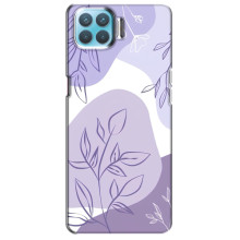 Силконовий чохол з принтом в квітах на Oppo F17 Pro (Фіолетовий дизайн)
