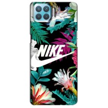 Силиконовый Чехол на Oppo F17 Pro с картинкой Nike – Цветочный Nike