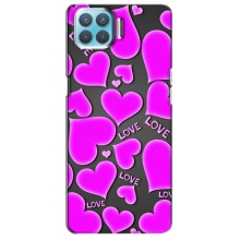 Чехлы для любимой на Оппо Ф17 (VPrint) (Pink hearts)
