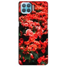 Чехлы с Цветами для Oppo F17 (VPrint) (Цветы красные)