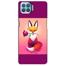 Чехлы с картинкой Лисички для Oppo F17 (VPrint) (Лисичка с розочкой)