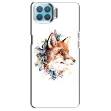 Чехлы с картинкой Лисички для Oppo F17 (VPrint) (Лисичка в цветочках)