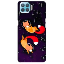 Чехлы с картинкой Лисички для Oppo F17 (VPrint) (Лисички космонавты)