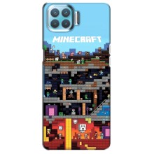 Чехол Майнкрафт на Oppo F17 (AlphaPrint) Minecraft (фон Minecraft)