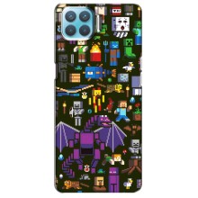 Чехол Майнкрафт на Oppo F17 (AlphaPrint) Minecraft (Коллаж Майнкрафт)