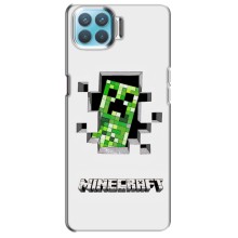 Чехол Майнкрафт на Oppo F17 (AlphaPrint) Minecraft (крипер Майнкрафт)