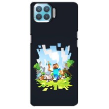 Чехол Майнкрафт на Oppo F17 (AlphaPrint) Minecraft (персонажи Minecraft)