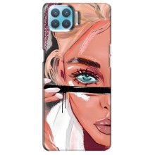 Чехол с печатью для Oppo F17 - (Мода) (AlphaPrint) (Макияж)