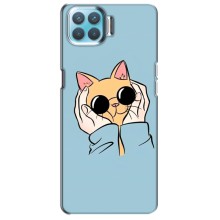 Чехол на Оппо Ф17 с Котами (VPrint) (Котик в очках)