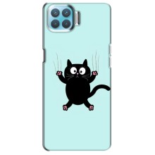 Чехол с принтом для Oppo F17 (AlphaPrint) Модные коты (Падающий кот)
