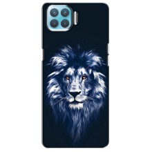 Чехол со Львом для Oppo F17 (VPrint) (Синий Лев)
