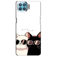 Чехол с рисунком кот на Oppo F17 (Коты в очках)