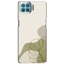 Силконовий чохол з принтом в квітах на Oppo F17 – Монстера зелена