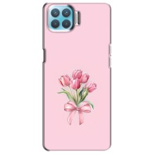 Чехол с розовым рисунком для Oppo F17 (Букет цветов)