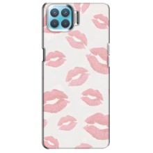 Чехол с розовым рисунком для Oppo F17 (Розовые губы)