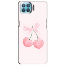 Чехол с розовым рисунком для Oppo F17 (Розовые вишни)