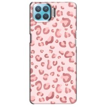 Чехол с розовым рисунком для Oppo F17 (Розовый леопард)