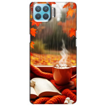 Чохол з унікальним дизайном 'Осінь з кавою' для Oppo F17 – Кава і дощ