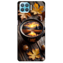 Чохол з унікальним дизайном 'Осінь з кавою' для Oppo F17 – Темна кава