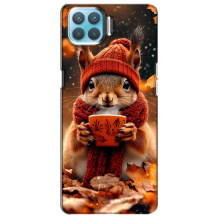 Печатный чехол «Зверята с кофе» для Oppo F17 – Белка с кофе