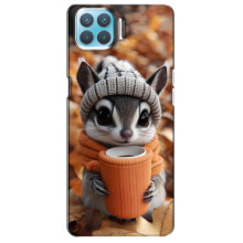 Печатный чехол «Зверята с кофе» для Oppo F17