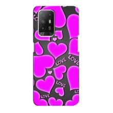 Чехлы для любимой на Оппо Ф19 Про Плюс (VPrint) (Pink hearts)