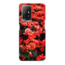Чохли з квітами для Oppo F19 Pro Plus 5G (VPrint) (Квіти червоні)