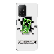 Чехол Майнкрафт на Oppo F19 Pro Plus 5G (AlphaPrint) Minecraft (крипер Майнкрафт)