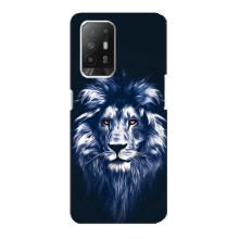 Чехол со Львом для Oppo F19 Pro Plus 5G (VPrint) (Синий Лев)