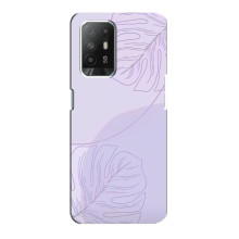 Чехол цветочный дизайн для Oppo F19 Pro Plus 5G – Монстера фиолетовая