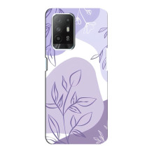 Силконовий чохол з принтом в квітах на Oppo F19 Pro Plus 5G – Фіолетовий дизайн