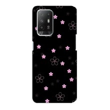Чохол з розовим принтом для Oppo F19 Pro Plus 5G (Рожеві квіти на чорному)