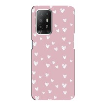 Чохол з розовим принтом для Oppo F19 Pro Plus 5G (Сердечки на рожевому)