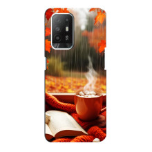 Чехол с уникальным дизайном «Осень с кофе» для Oppo F19 Pro Plus 5G – Кофе и дождь