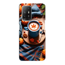 Чехол с уникальным дизайном «Осень с кофе» для Oppo F19 Pro Plus 5G – Кофе и тыквы