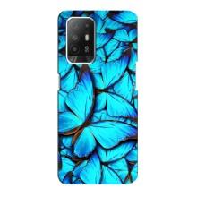 Силиконовый бампер с картинкой животных для Oppo F19 Pro Plus 5G (Крылья бабочек)