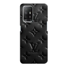 Текстурный Чехол Louis Vuitton для Оппо Ф19 Про Плюс (Черный ЛВ)