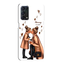 Чехол с печатью для Oppo F19 - (Мама с ребенком) (AlphaPrint) (Дочка и мама)