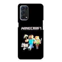 Чехол Майнкрафт на Oppo F19 (AlphaPrint) Minecraft (герои Minecraft)