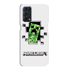 Чехол Майнкрафт на Oppo F19 (AlphaPrint) Minecraft (крипер Майнкрафт)
