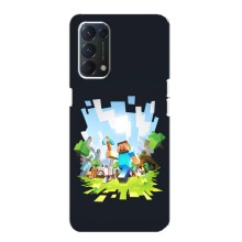 Чехол Майнкрафт на Oppo F19 (AlphaPrint) Minecraft (персонажи Minecraft)